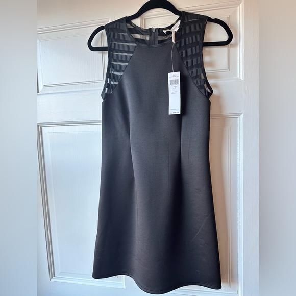BCBG LBD Short Black Dress with Sheer Cutouts